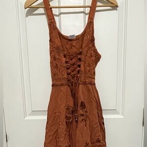 Vintage Hobo Medieval Gypsy Festival Hindu Versatile  w/ Corset Brick Color S/M